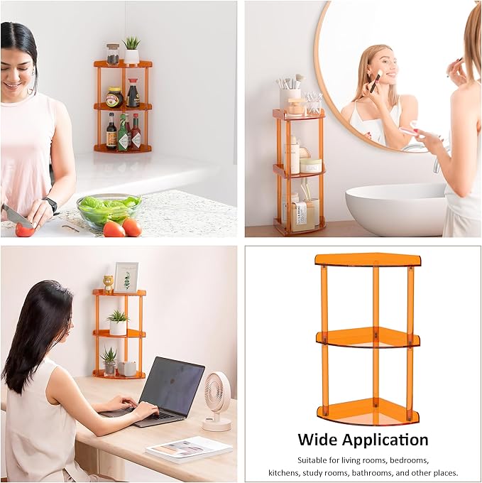 Sezanrpt 3 Tier Countertop Corner Organizer Shelf 7x7x15.7 Inch, Vanity Storage - Image 6