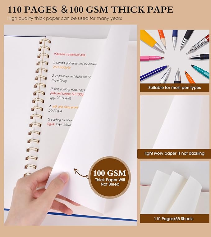 Blank Spiral Notebook Journal 8.5” x 11”, A4 Large Sketch Book - Image 4