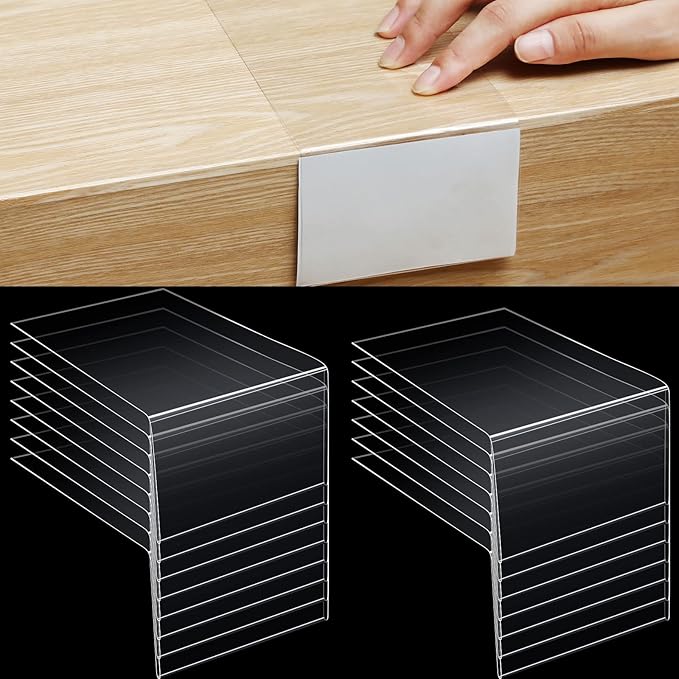 Containlol 15 Pieces Moveable Shelf Label Holders Clear Shelves Tags Moveable - Image 8