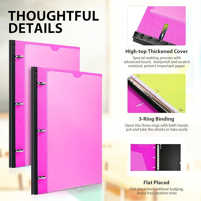 MAKHISTORY Telescoping 3 Ring Binder-12PCS, Flexible Binder - Image 3