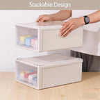 Buyitt 4-Pack 19 Quart Stacking Drawer, Stackable Modular Plastic Drawers - Image 5