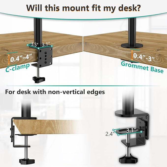WALI Single Monitor Stand Desk Mount, 39 inch Tall Monitor Stand Fully - Image 6