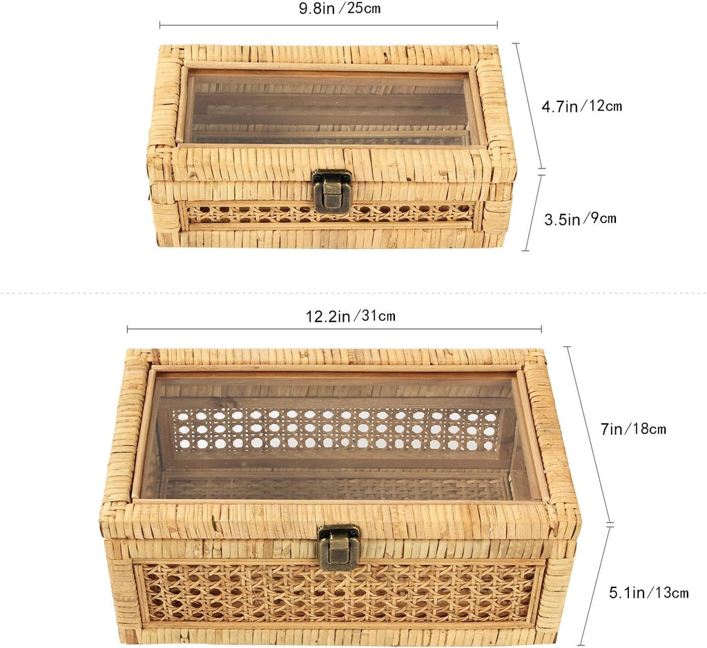 huaxin craft h rattan decorative box with lid, close-up detail