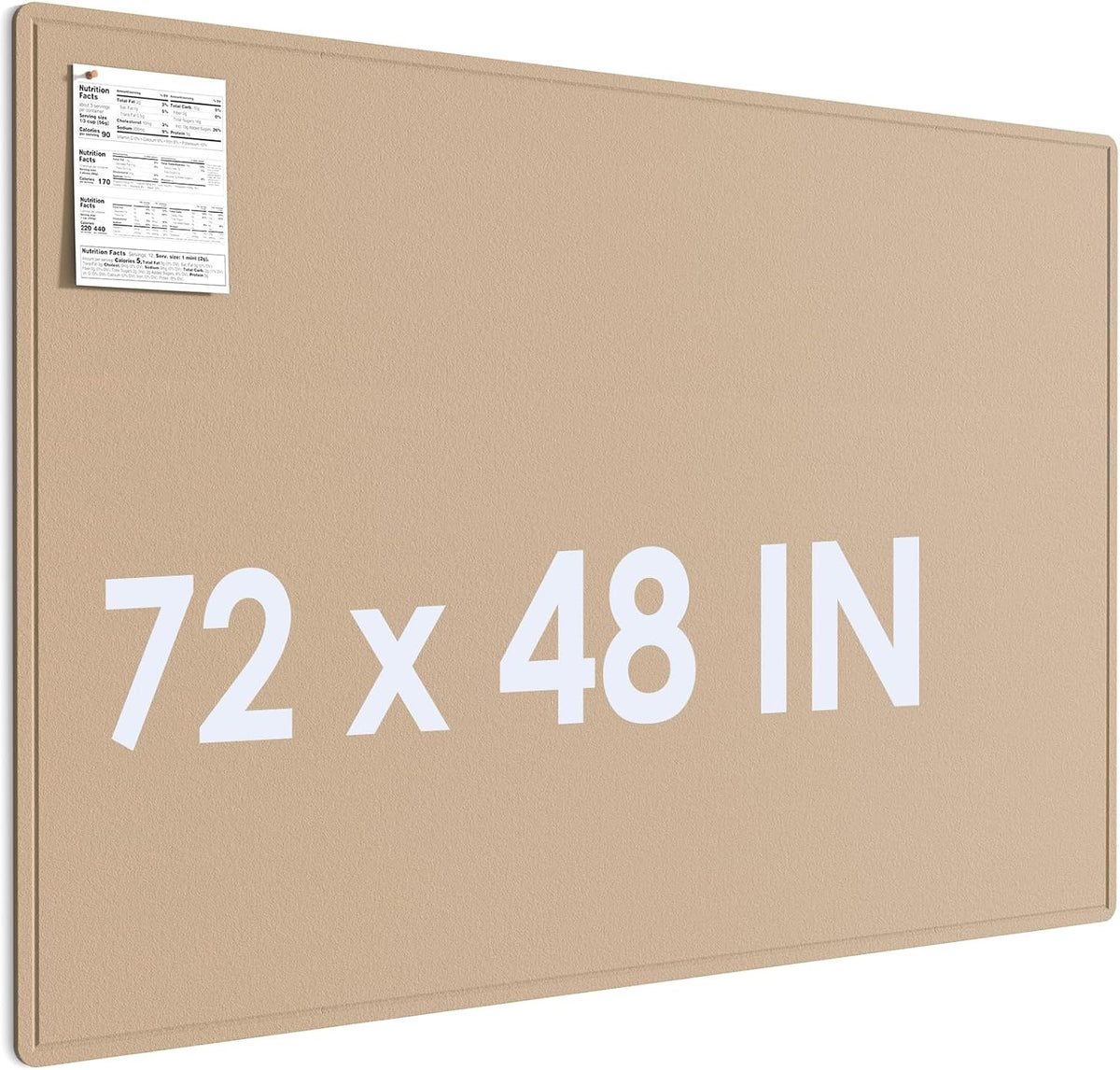 MaxGear Large Bulletin Board 72" x 48", Foldable Felt Board Beige B...