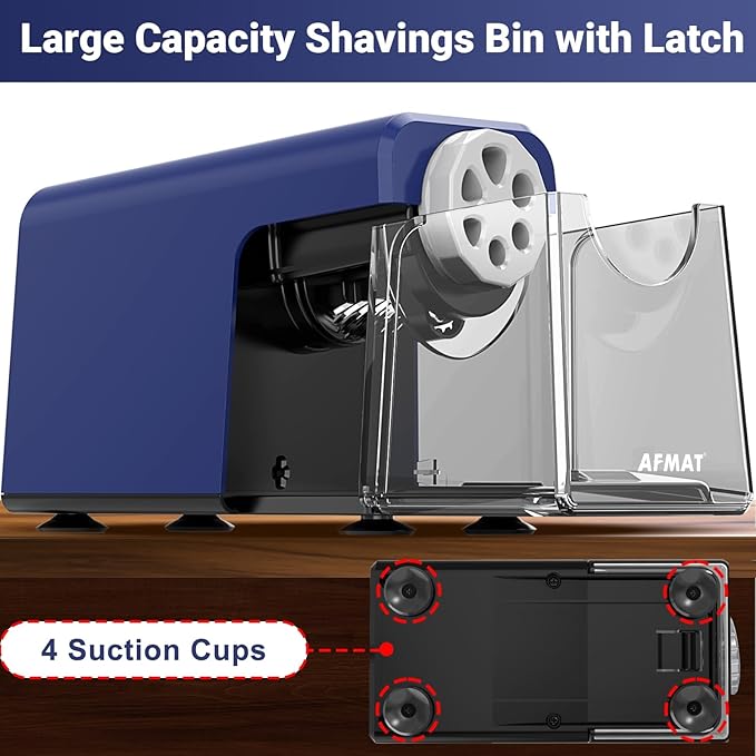 AFMAT 6-Hole Electric Pencil Sharpener, Cordless & Rechargeable, Pencil - Image 7