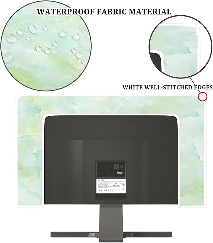 Baocicco Sage Green Marble Waterproof TV Dust Cover 50, 52 Inch Anti-Static - Image 3