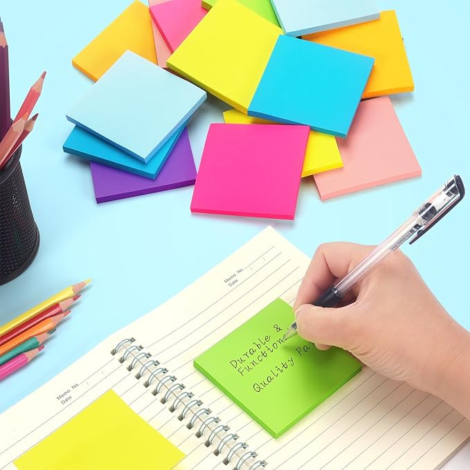 Early Buy 16 Pads Sticky Notes 8 Bright Color Self-Stick Notes 3 in x 3 in - Image 7