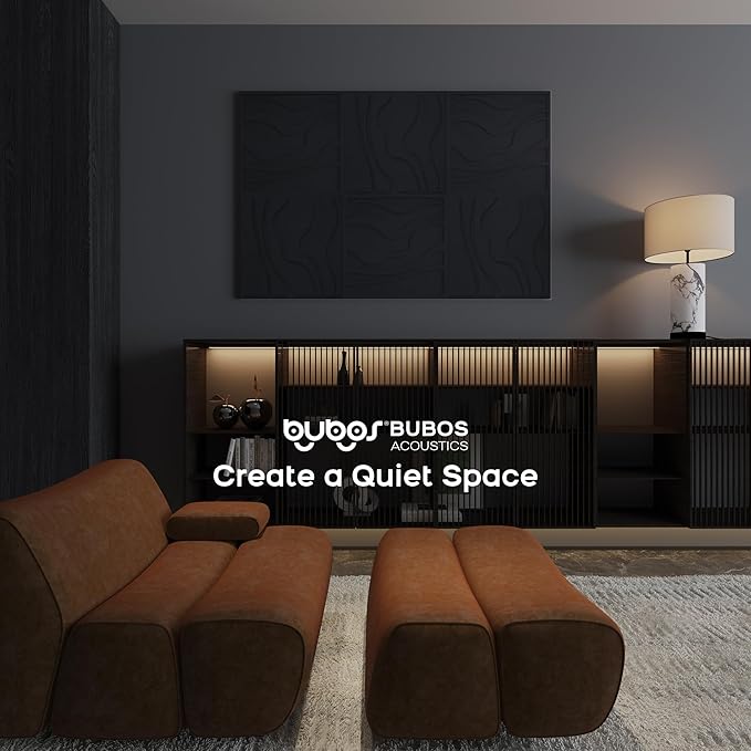 BUBOS Large Acoustic Panels, Self-adhesive Sound Absorbing Panels Decorative - Image 6