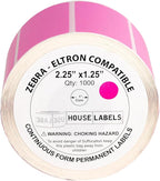HOUSELABELS 2.25" x 1.25" Pink Address Labels on 1" Core Compatible - Image 2