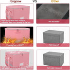 ENGPOW File Box with Lock, Fireproof Document Box with Zipper＆Pockets, - Image 6