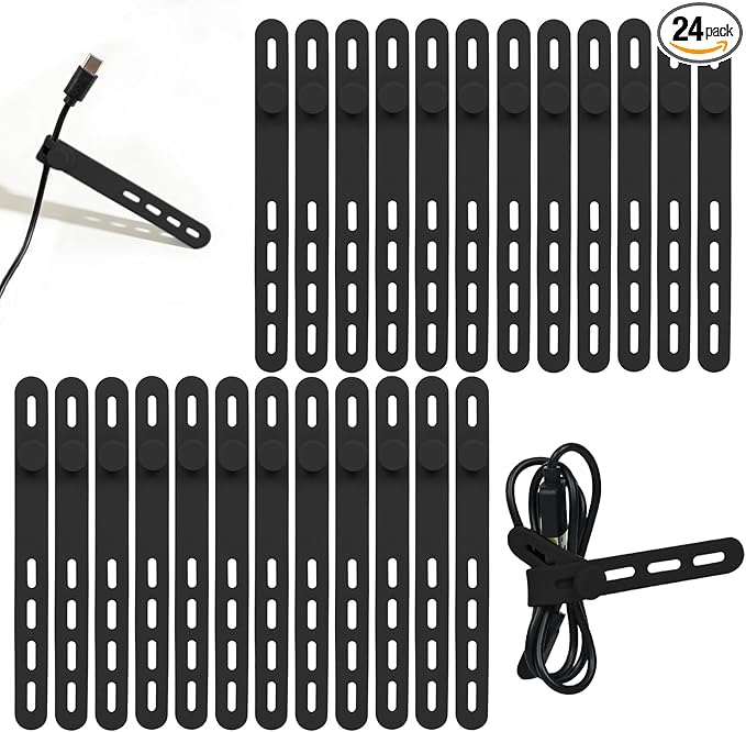Donruby 24Pcs Silicone Cable Ties by Donruby