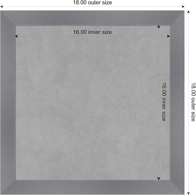Amanti Art Grey Framed Magnetic Board 18x18 Small Vision Board - Image 4
