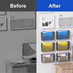 samstar 6 Pack Mesh Wall Mounted File Holder Metal Wall File Pocket Mail - Image 7