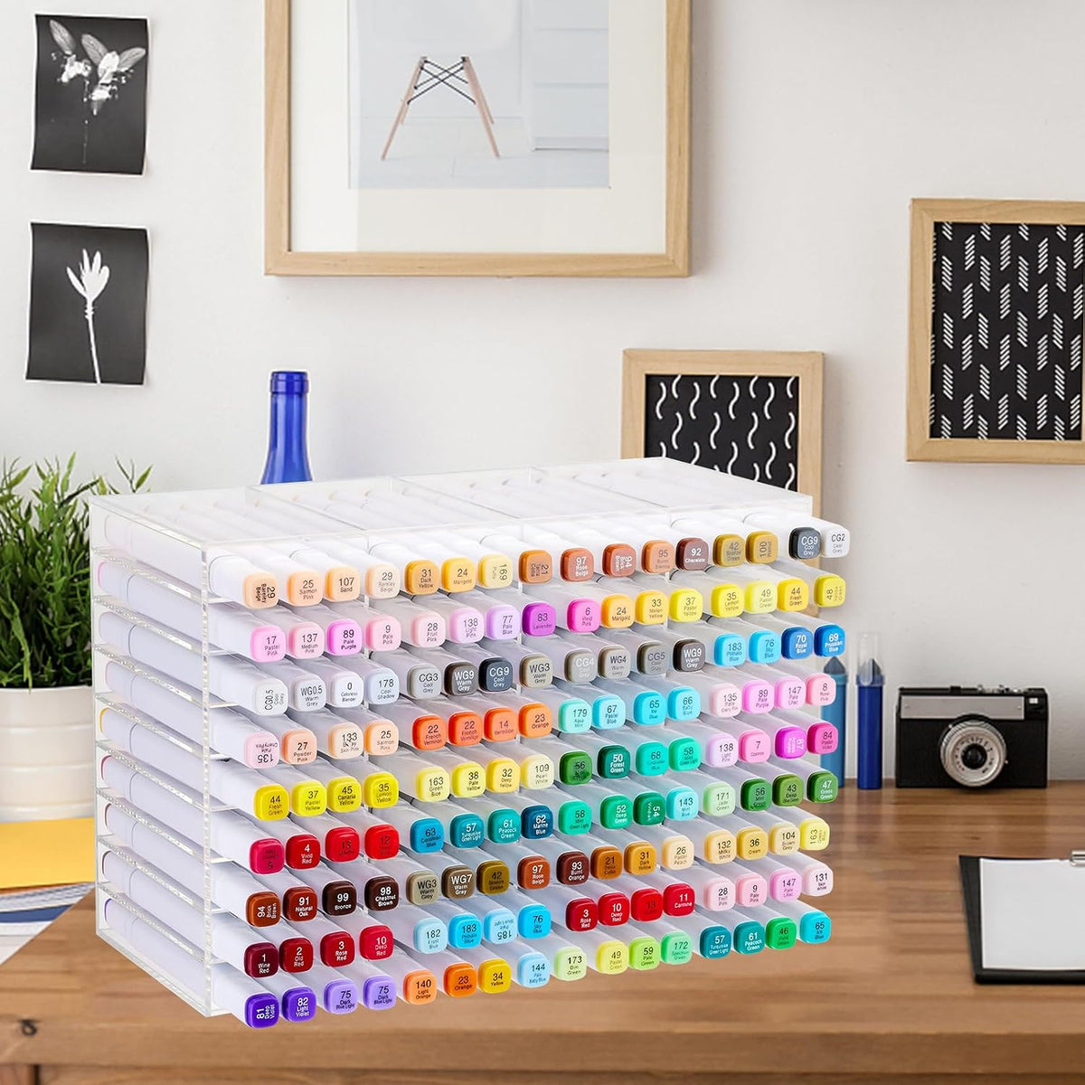 Acrylic Marker Organizer for 144 Markers, Large Capacity Alcohol Marker Stora...