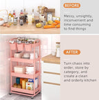 JIUYOTREE 4-Tier Plastic Rolling Storage Cart Utility Cart - Image 5