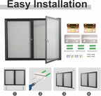 48x36 Inch Lockable Enclosed Bulletin Board, Weather-Resistant Outdoor - Image 5