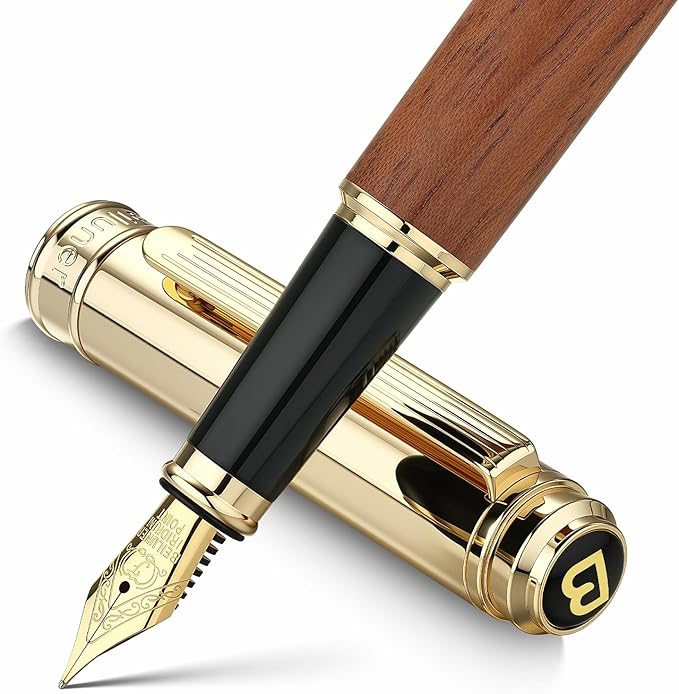 BEILUNER 316 Fountain Pen, Stunning Luxury Rosewood, 24K Gilded Nib, Gorgeous by BEILUNER