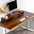 Standing Desk with Monitor Stand – Walnut Solid Wood Desk, Natural Live Edge - Image 8