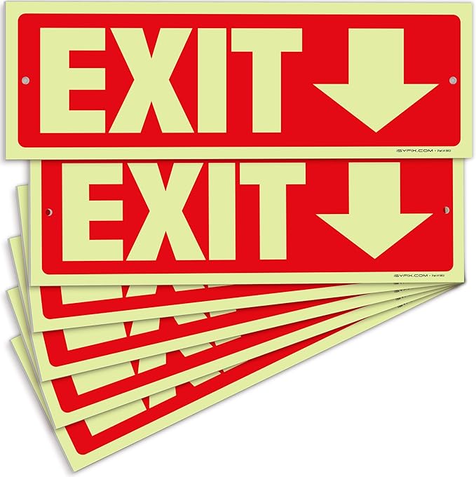 iSYFIX Exit Signs with Directional Down Arrow by iSYFIXPREMIUMSIGNS