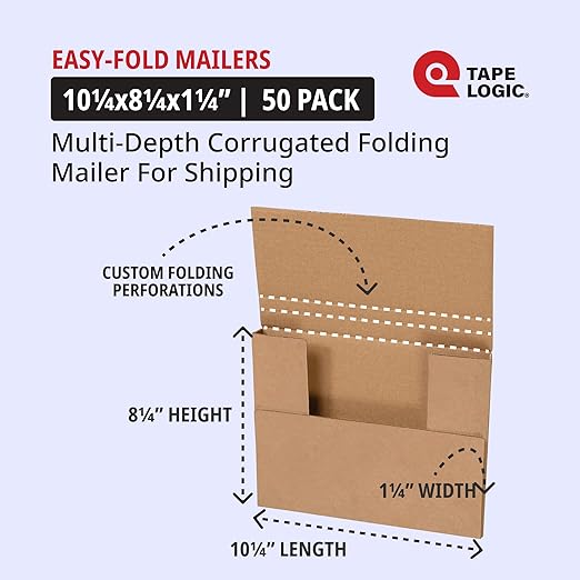Tape Logic TLM1081K Easy-Fold Mailers, 10 1/4 x 8 1/4 x 1 1/4 - Image 2