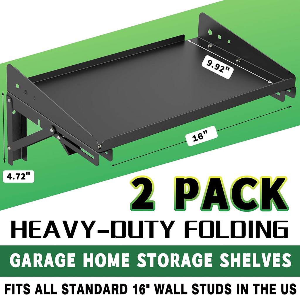 ulibermagnet garage folding storage rack shelves,200lb metal wall shown in use