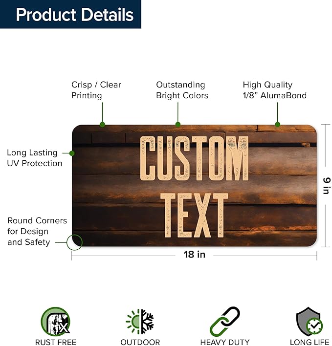 Custom Sign, Custom Street Sign, 11 Font Colors, 13 Font Styles, 4 Hole Options - Image 6