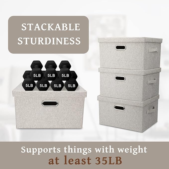 Graciadeco Medium 15" 21 Quart Collapsible Stackable Storage Bins - Image 4