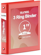 SUNEE 3 Ring Binder 1 Inch 1 Pack by SUNEE