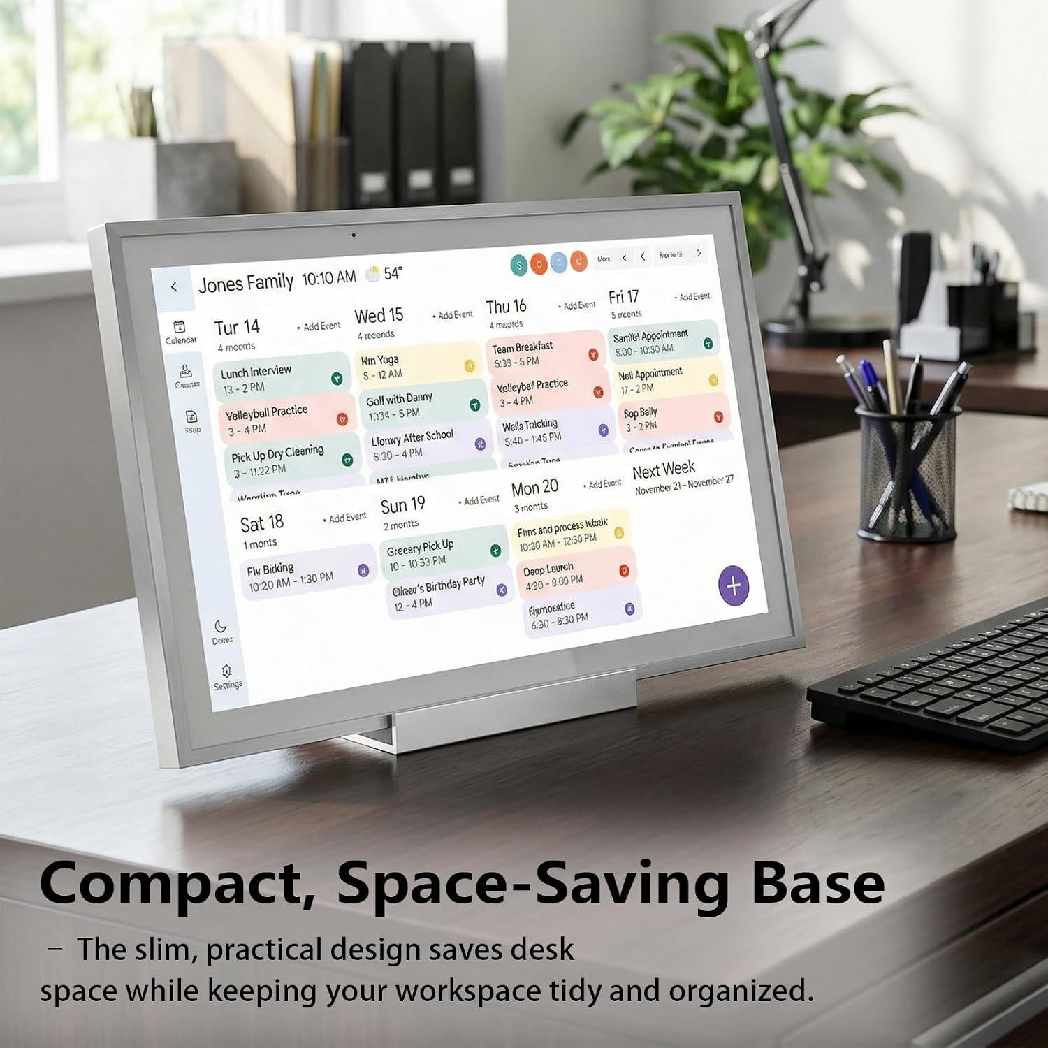 Compatible with Skylight Calendar Stand, Freestanding Desk Mount Holder for Skylight Calendar Max 27 Inch, Desktop Holder, Stable Base for Digital Calendar, Tool-Free Wall Mount Alternative (White)
