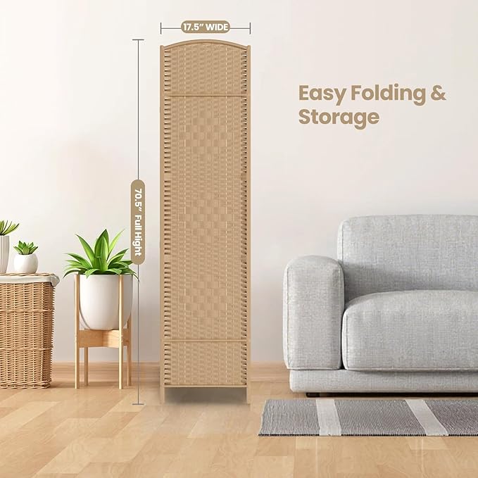 Cocosica 6 Panel Room Divider, 6Ft Folding Privacy Screen, Tall - Image 7