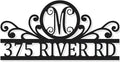 House Numbers for Outside With Custom Initial, Custom Metal House Numbers Sign by HYTSIGN