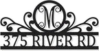 House Numbers for Outside With Custom Initial, Custom Metal House Numbers Sign by HYTSIGN