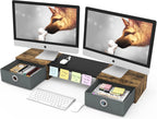 westree dual monitor stand riser with two drawers, main product view