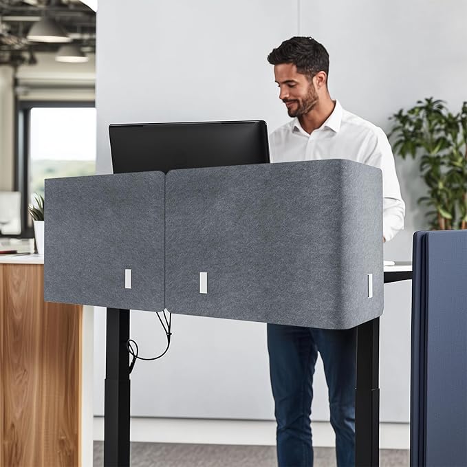 ERGO COLLECT Desk Privacy Panel, 2-in-1 Adjustable Acoustic Desktop Partition - Image 9