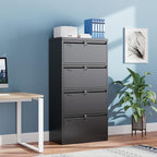 SUXXAN 4 Drawer File Cabinet, Lateral Filing Cabinet - Image 8