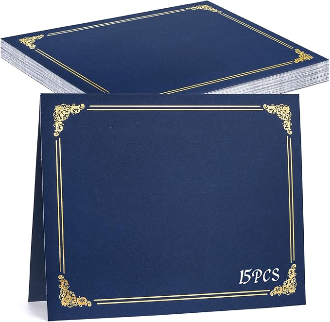 gisgfim 15Pcs Certificate Holders Diploma Covers Single Sided Gold Foil Border by gisgfim