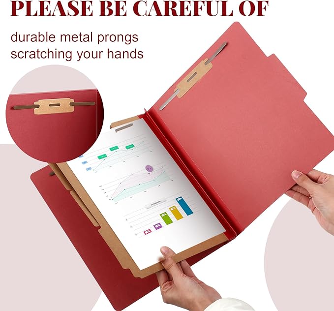 Skyygemm 24 Pcs Classification Folders Letter Size, 3 Divider Pressboard File - Image 4