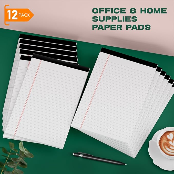 Roneky 12 Pack Note Pads 5x8, Small Legal Pads 5x8 White Writing Paper - Image 7