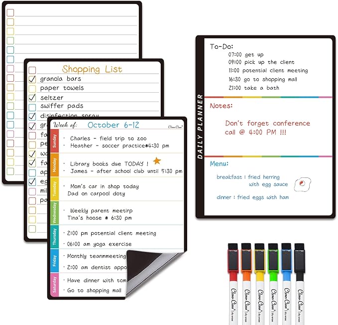 Magnetic Dry Erase List Board by CleverClean