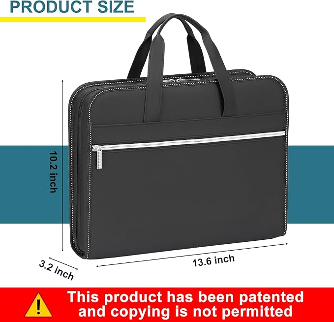 SEEKIND PU Leather Accordian File Organizer 26 Pockets, Expanding File Folder - Image 7