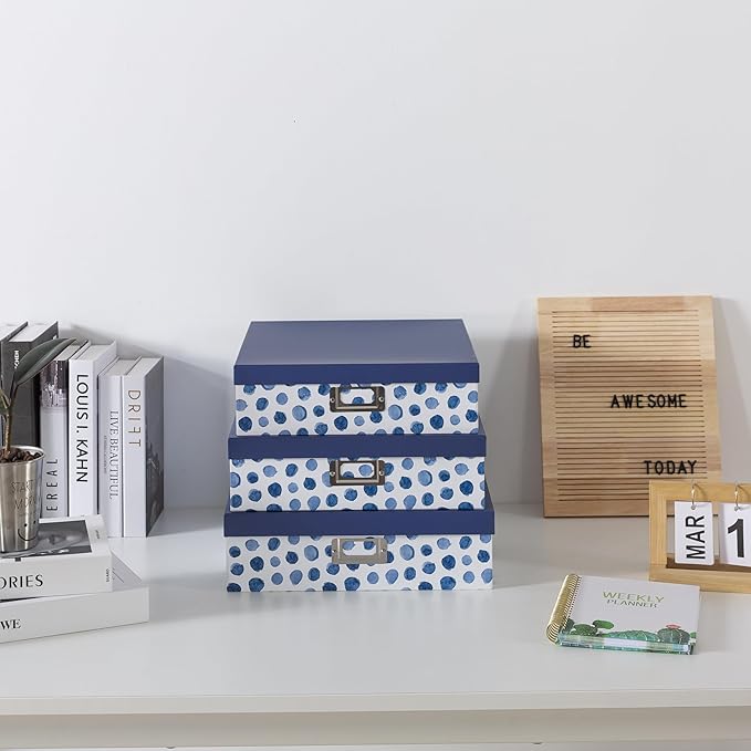 Soul & Lane Blue Spots Decorative Storage Boxes - Image 2