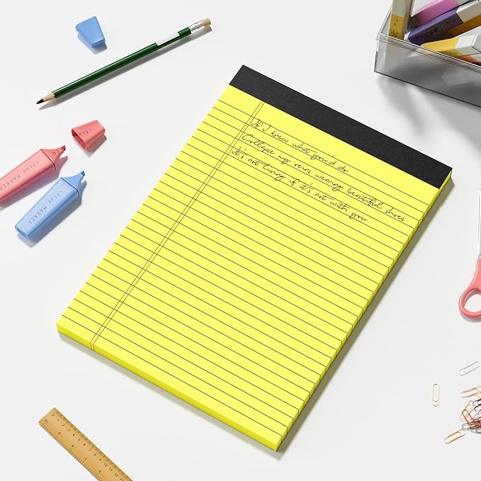AILZFEI Yellow Legal Pads Note Pads 8.5 x 11 inch Wide Ruled, 30 Sheets/Pad - Image 7