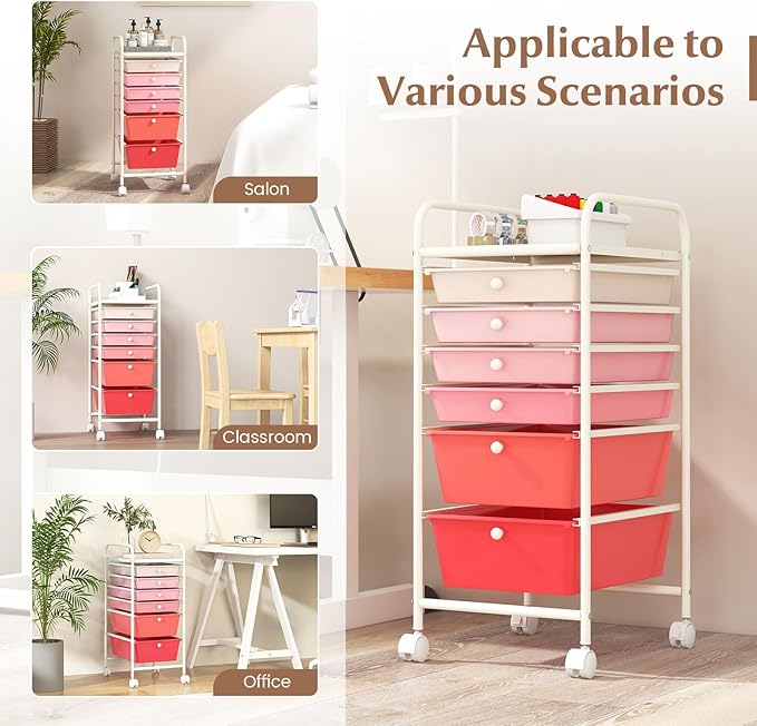 RELAX4LIFE 6-Drawer Rolling Storage Cart - Image 7