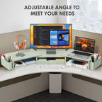 opnice desk organizers and accessories, dual monitor stand showing dimensions