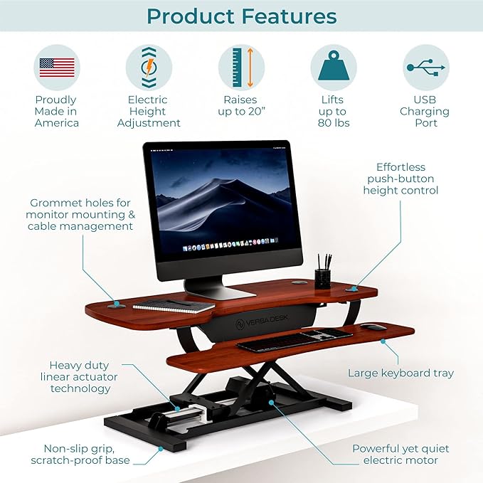 VERSADESK® PowerPro™ 36” x 24” Standing Desk Converter | 7.75” - Image 3
