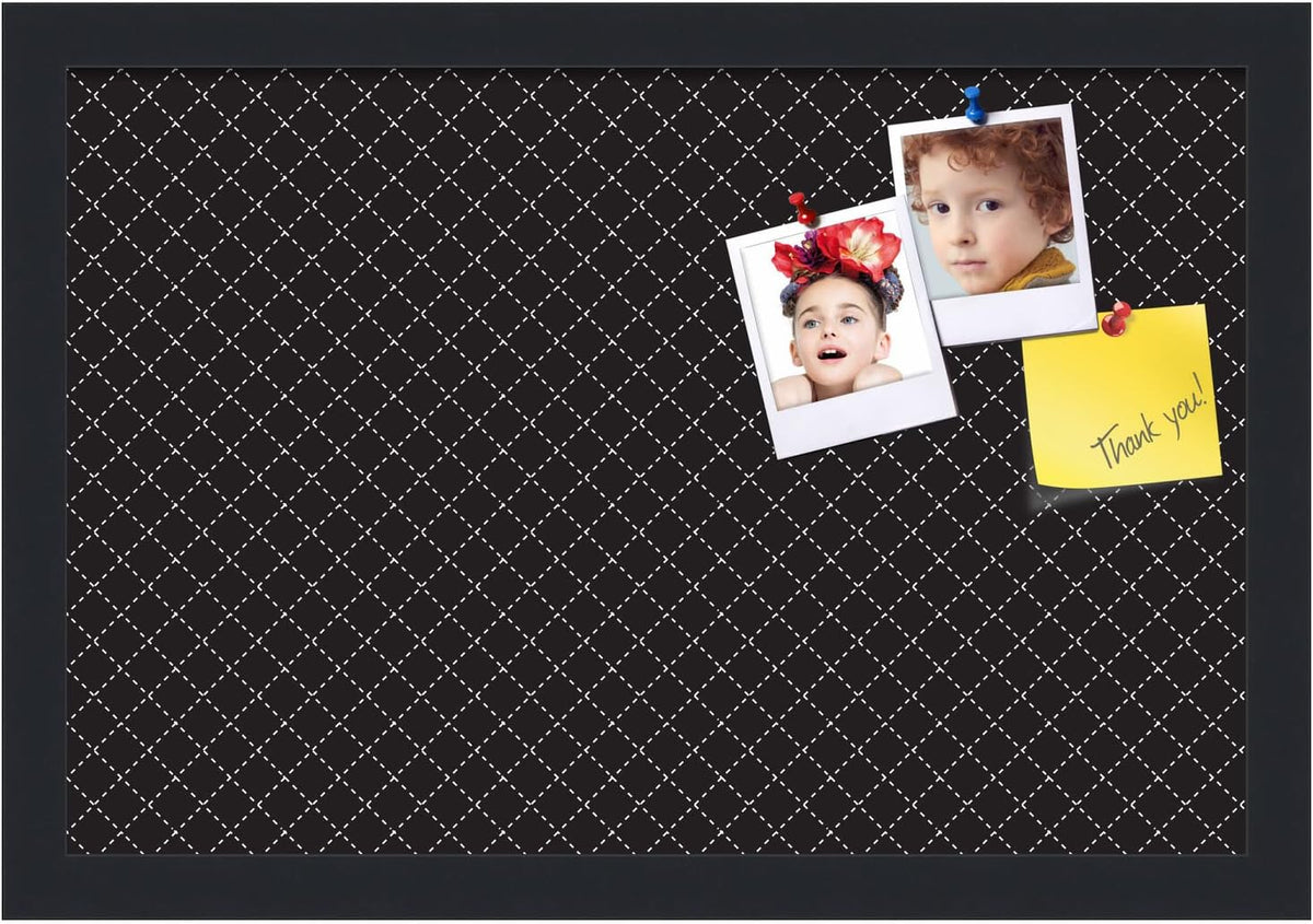 PinPix 18x12 inch Cork Bulletin Board. This Decorative Framed Pin Board Comes...