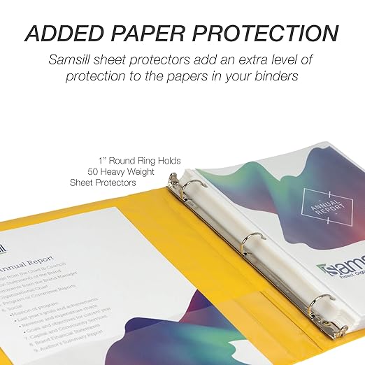 Samsill 1 Inch 3 Ring Binder, Made in USA, Economy Round Ring, 200 Sheet - Image 7