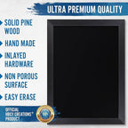 HBCY Creations 18" x 24" Rustic Black Solid Wood Frame Wall Chalkboard - Image 4