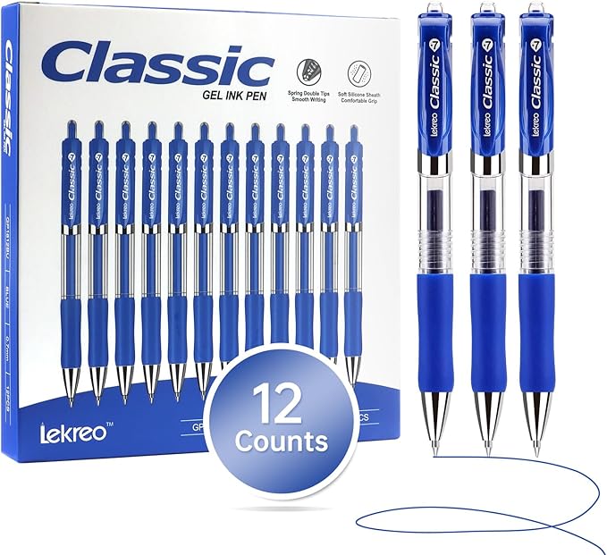 Lekreo Classic Retractable Gel Roller Pens, 0.7mm Fine Point by Unknown