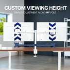 VIVO Dual Monitor Desk Mount, Heavy Duty Fully Adjustable Stand, Fits 2 LCD LED - Image 5
